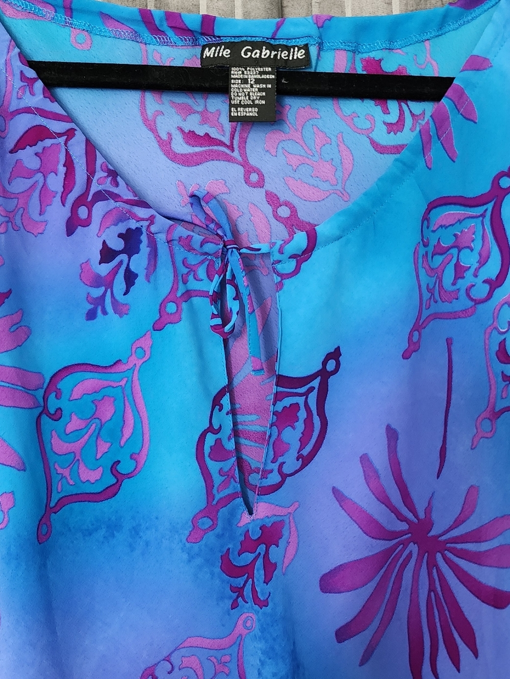 Mlle Gabrielle Blue & Purple Floral Shift Dress - Picture 4 of 5